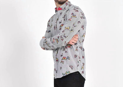 Stripes and Butterflies Button Down Shirt