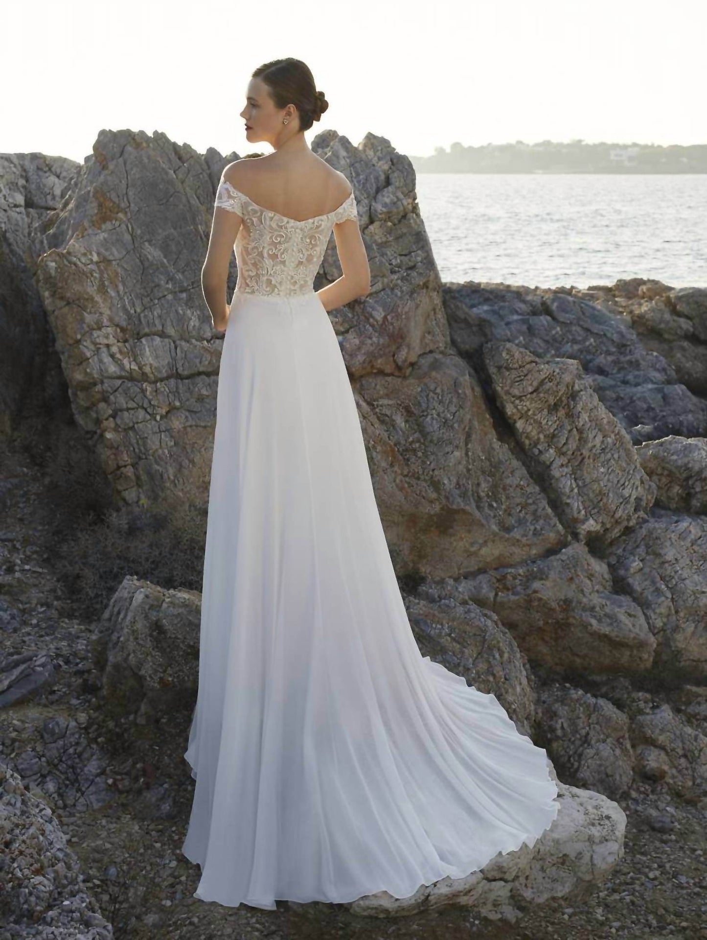 Demetrios - Chiffon Skirt Side Slit Dress - Rack Hunt -