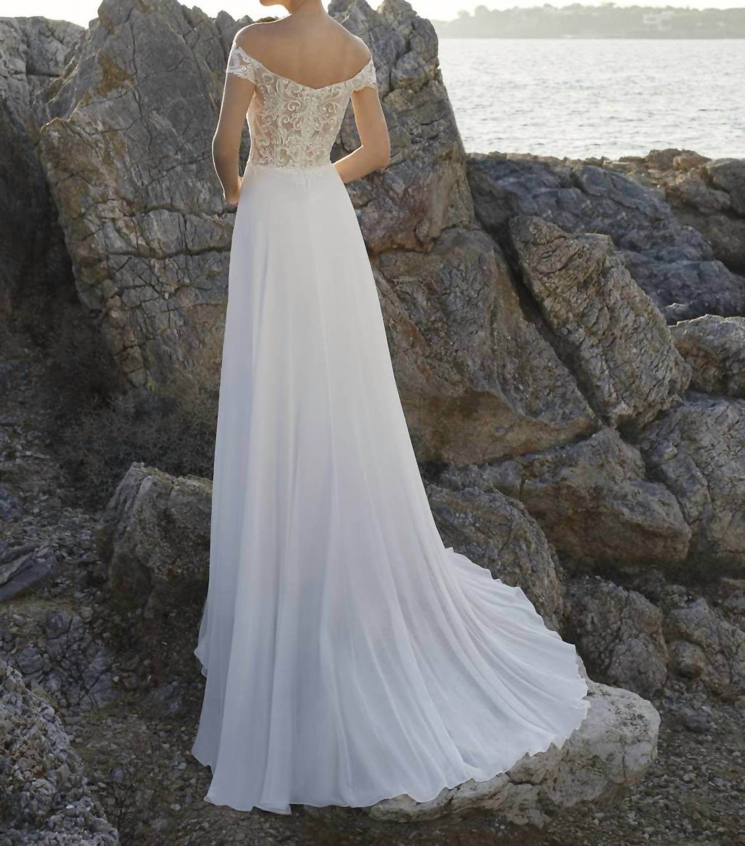 Demetrios - Chiffon Skirt Side Slit Dress - Rack Hunt -