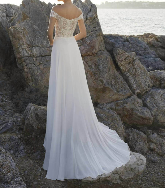 Demetrios - Chiffon Skirt Side Slit Dress - Rack Hunt -