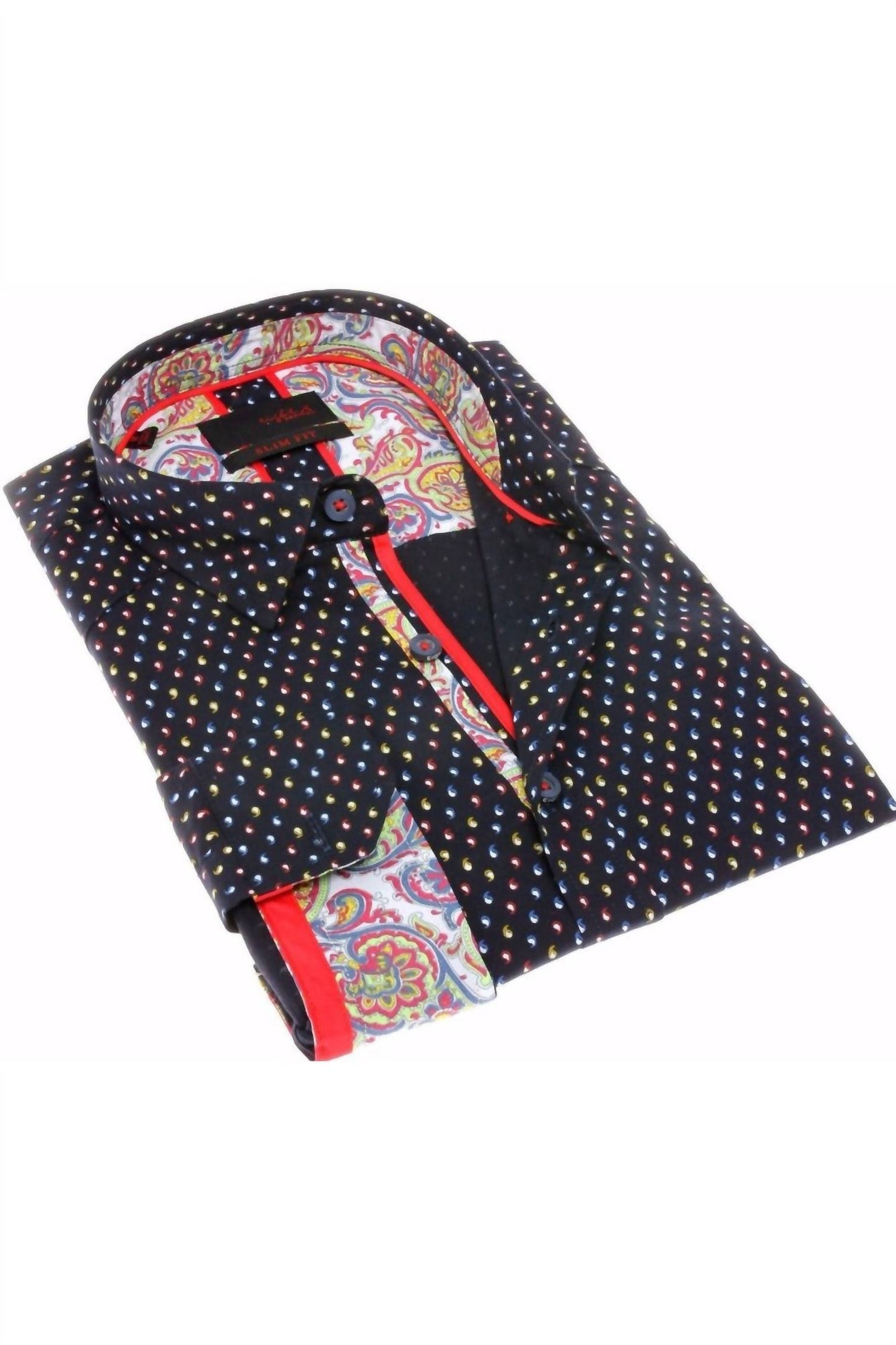 Button Down Print With Trim Shirt