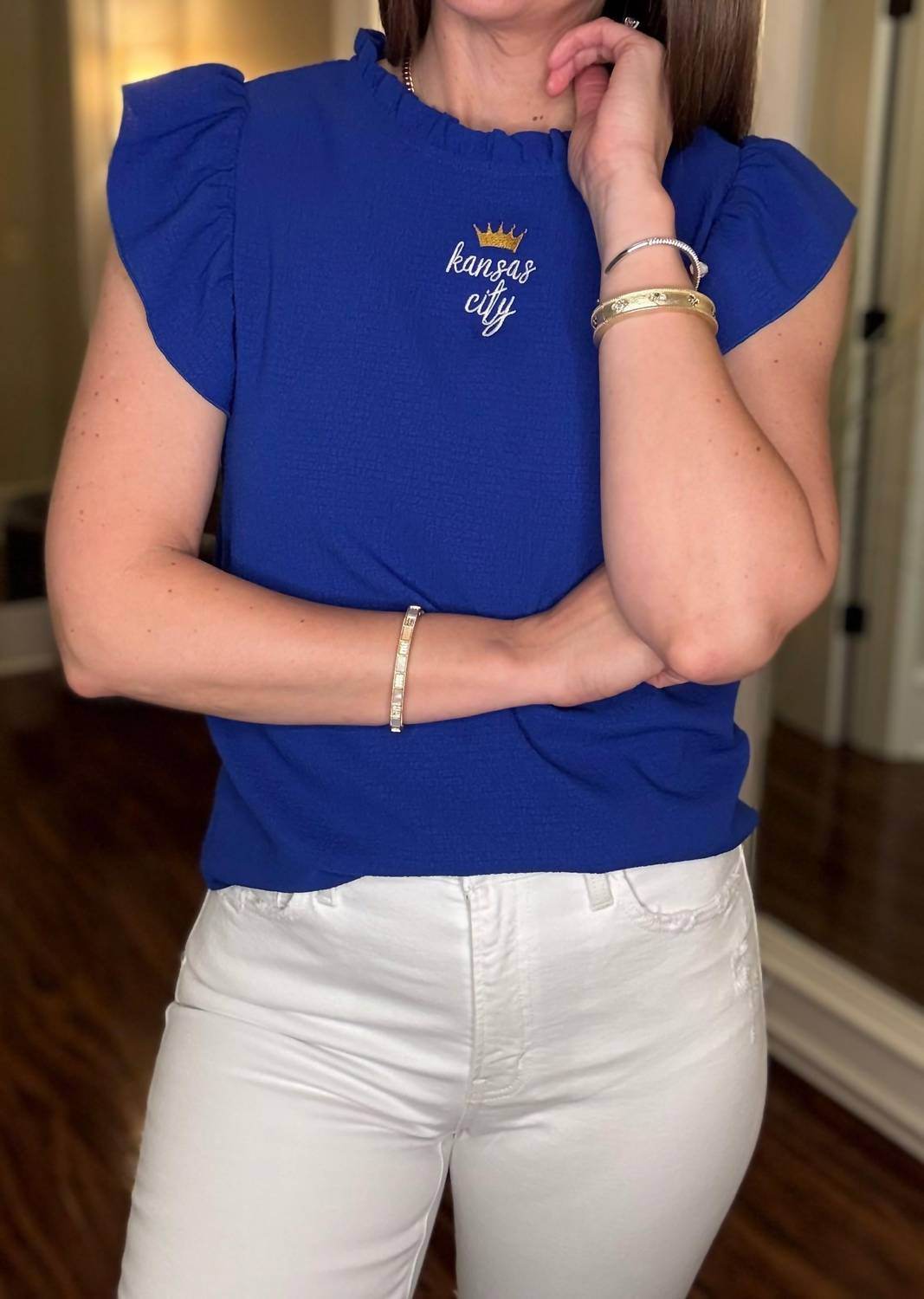 Elby Designs Apparel - Mock Neck Ruffle Blouse - Rack Hunt