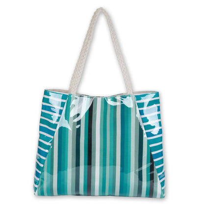 Women's Coastal Stripe Shoulder Tote Bag