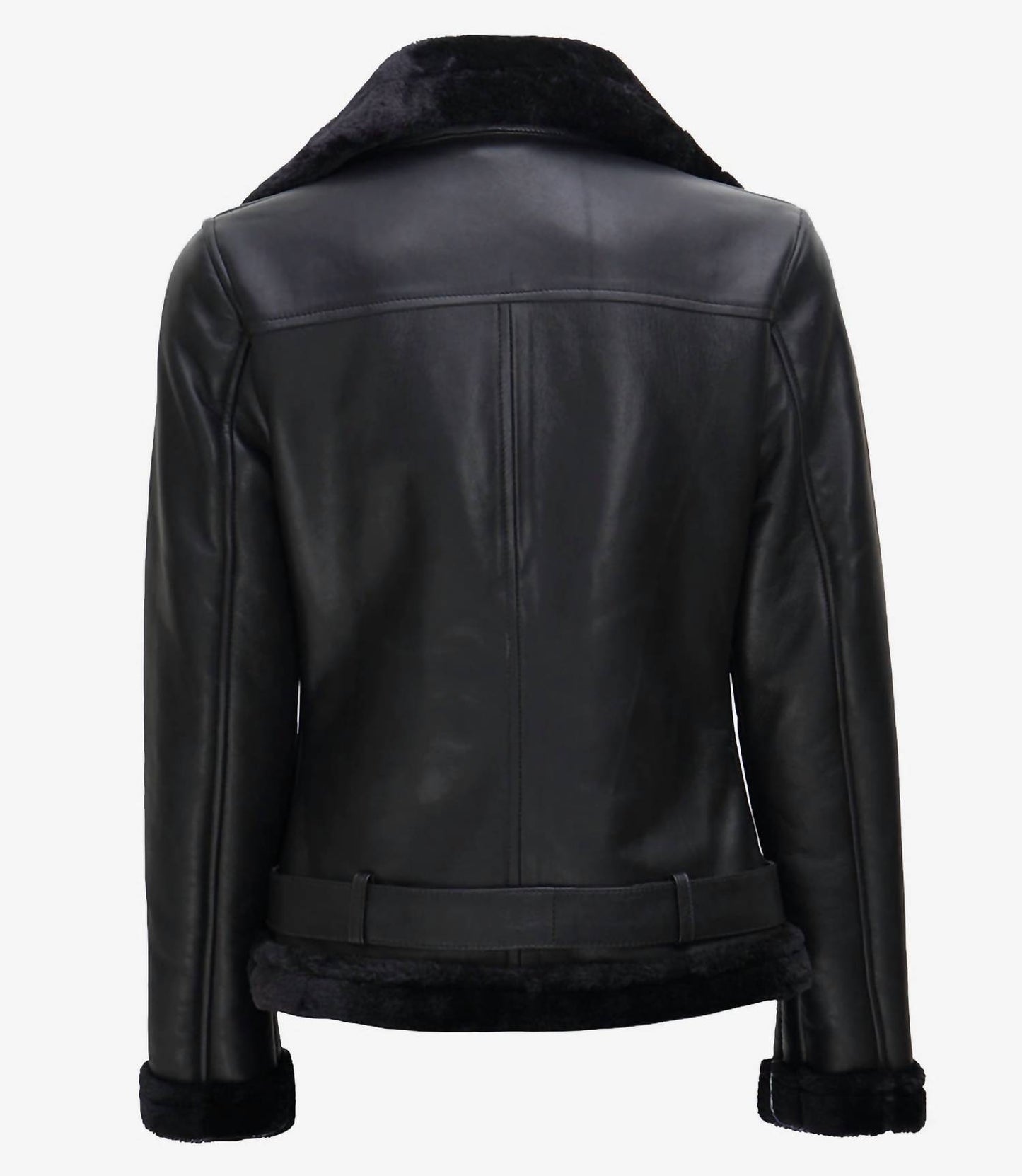 Asymmetrical Shearling Leather Jacket