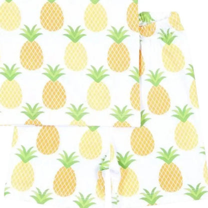 Magnolia Baby - Girls Pineapple Print Short Pajama Set - Rack Hunt