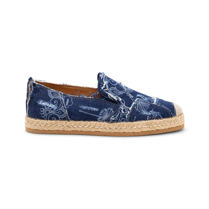Women's Denim Floral Print Espadrilles