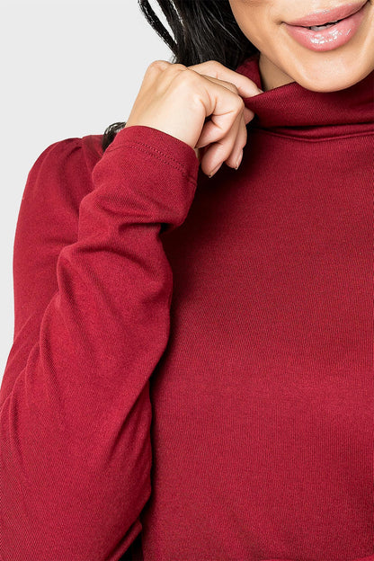 Gibsonlook - Essential Turtleneck Soft Sweater Knit Top With Puff Sleeve - Rack Hunt