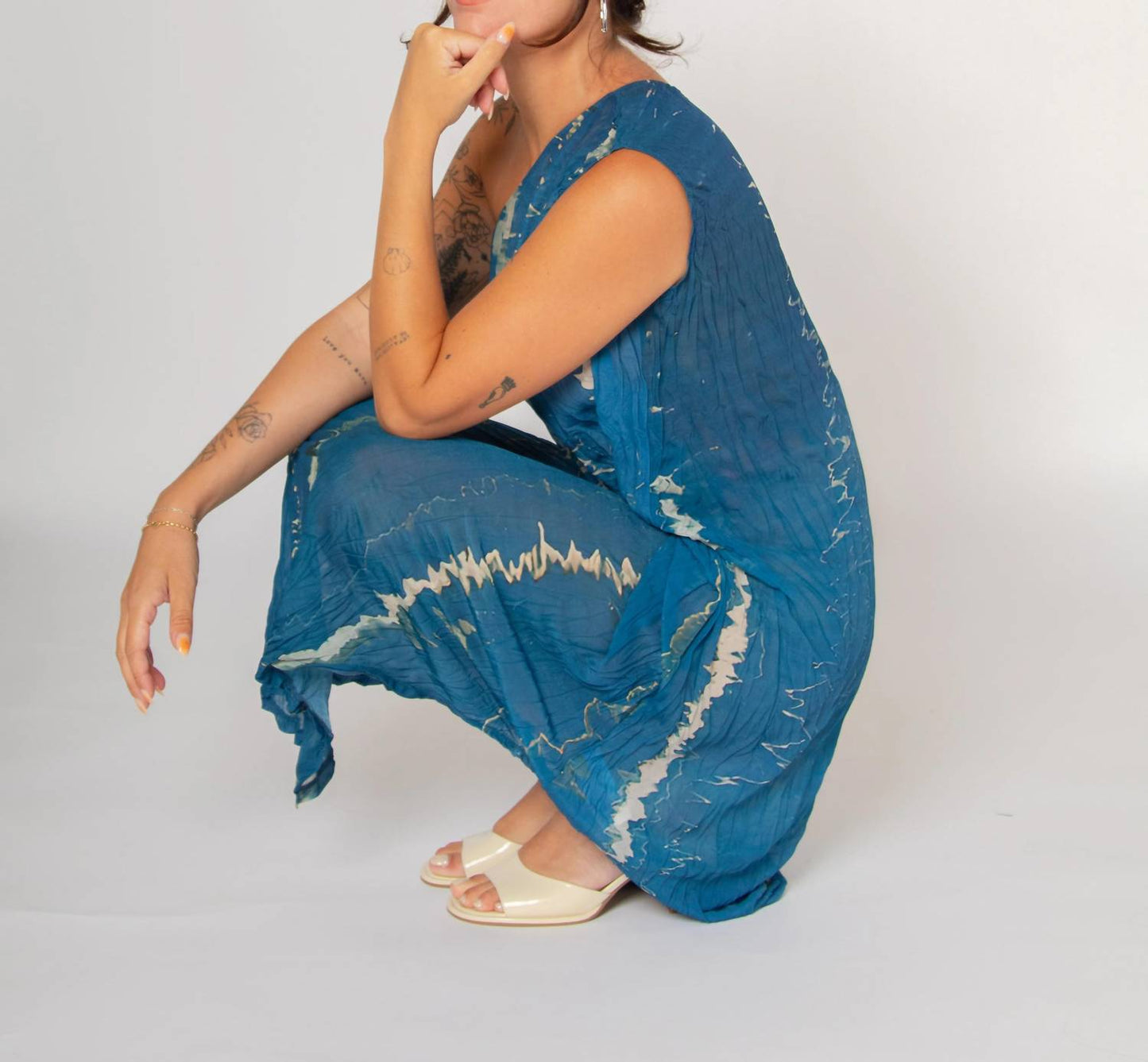 One Shoulder Crinkle Dress