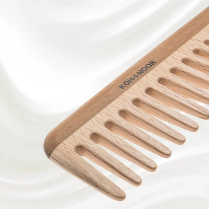 Koh-I-Noor Beauty USA - Women's Legno Beech And Kotibe Wood Wide Tooth Comb - side view - Rack Hunt