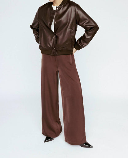 Vegan Leather Bomber Jacket