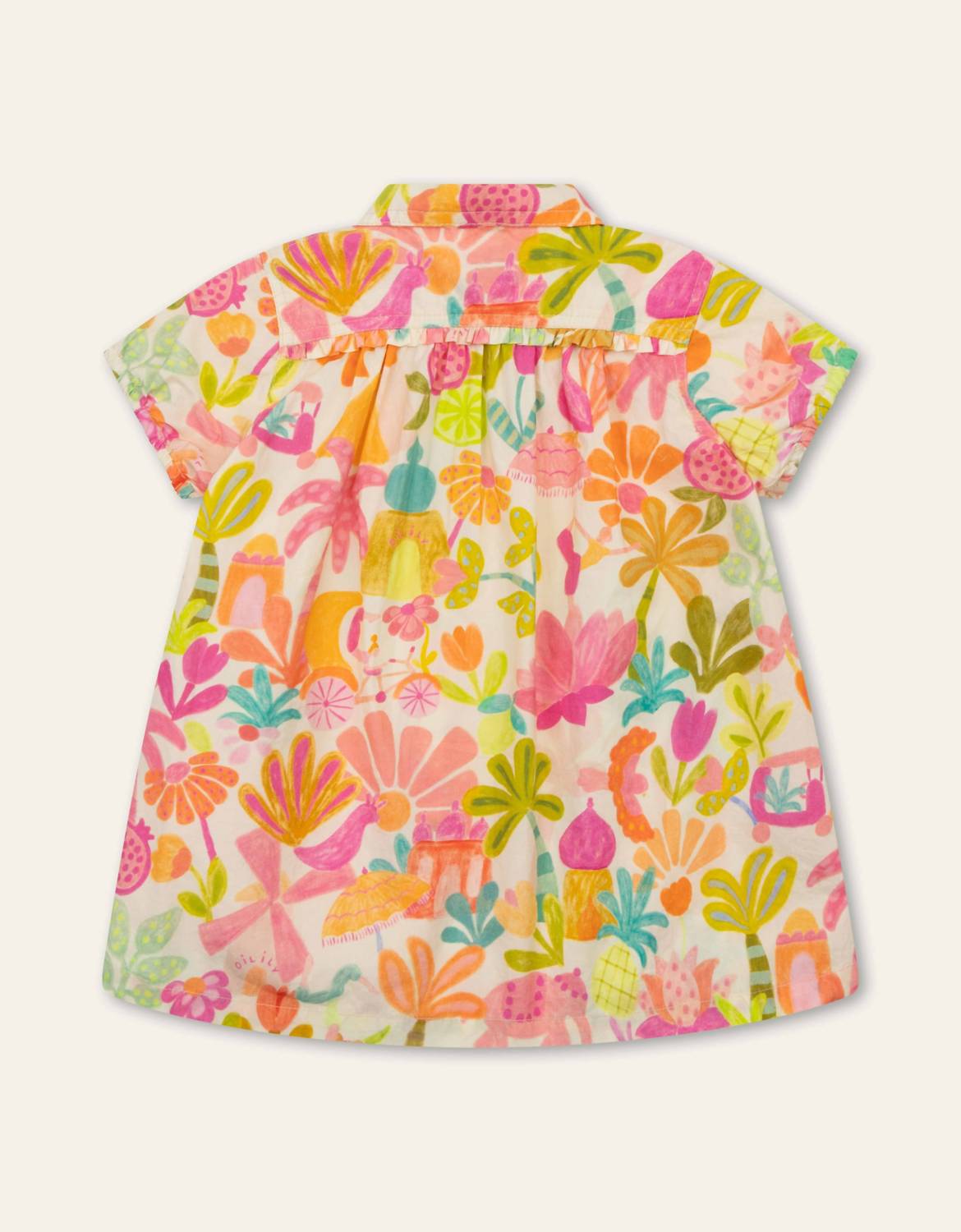 Girl's Daloo Almond Oil Floral Dress