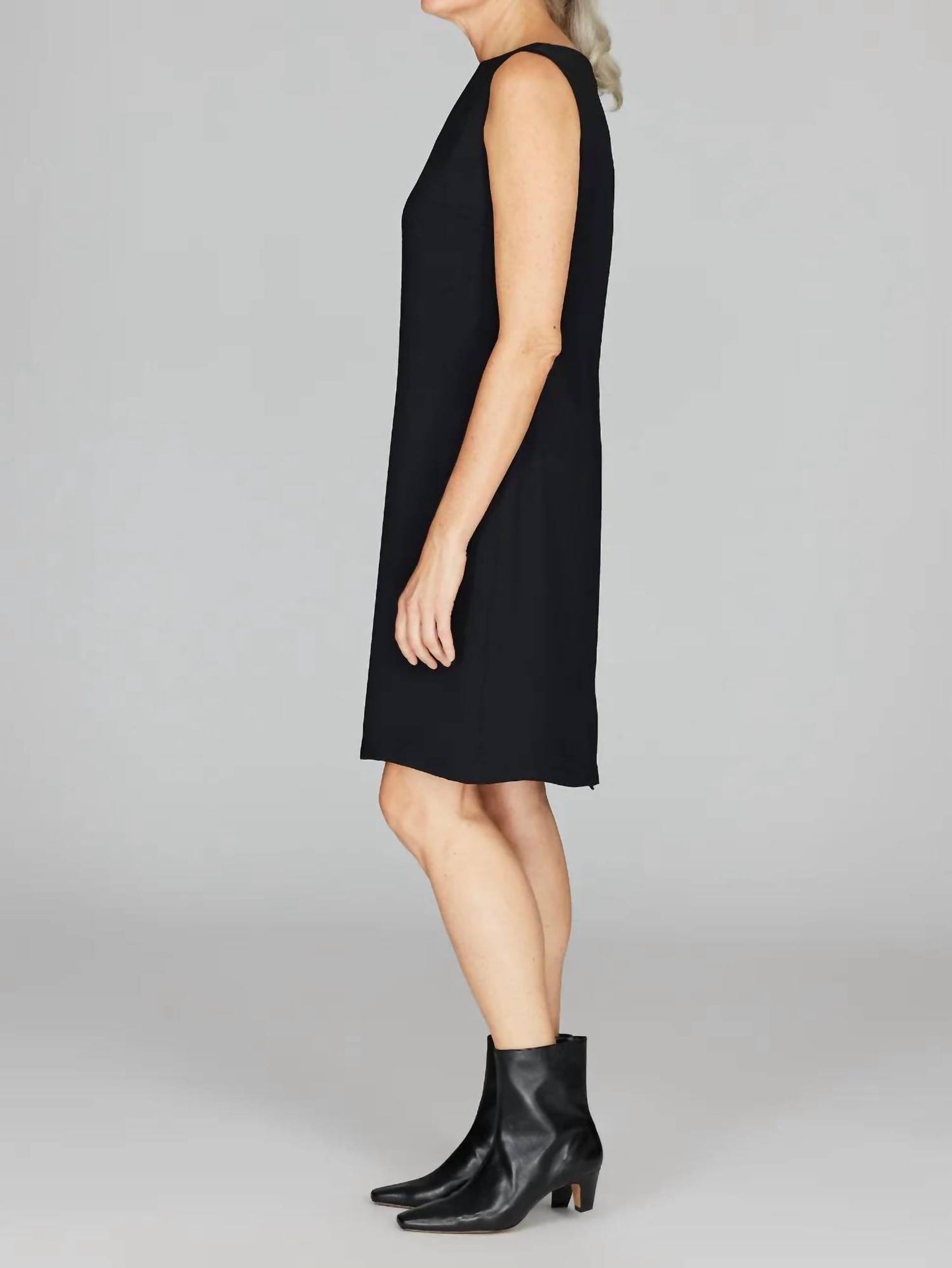 Lustrous Crepe High Neck Sheath