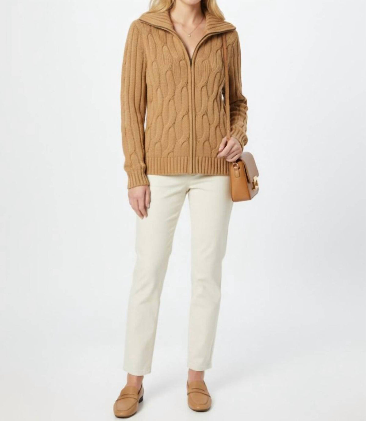 Cable Knit Button Up Cardigan