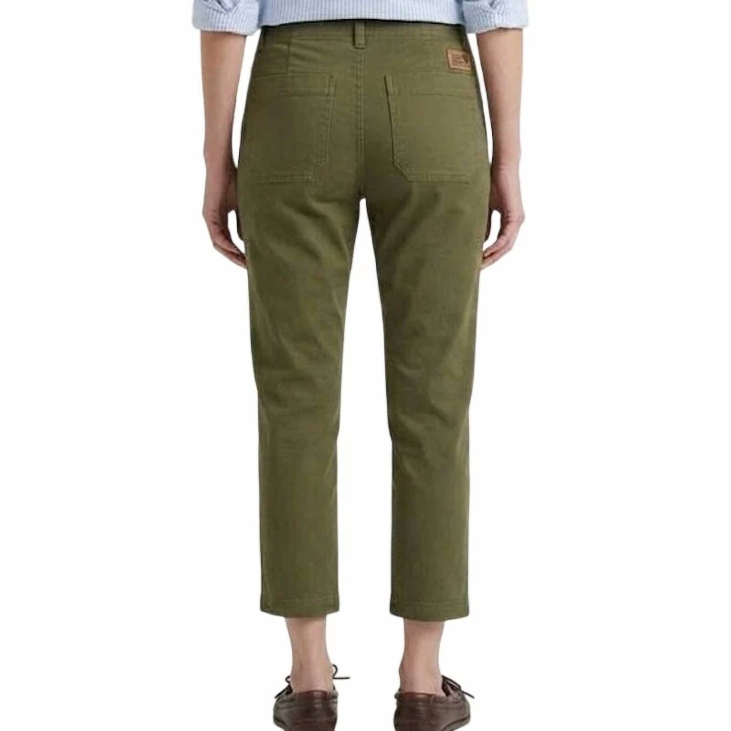 High Rise Utility Canvas Kick Crop Pants