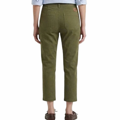High Rise Utility Canvas Kick Crop Pants