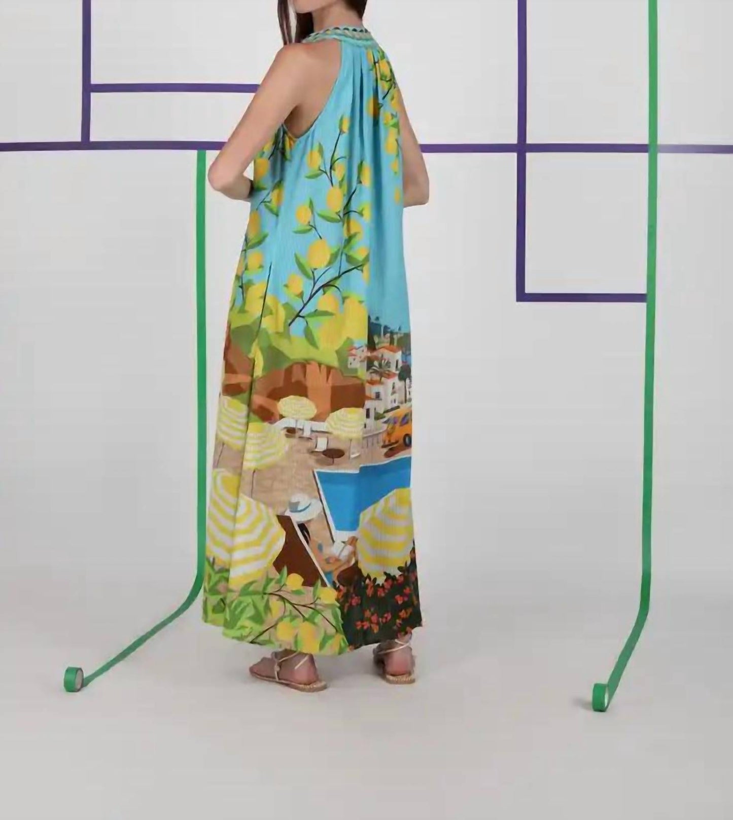 Livana Beach Scene Midi Dress