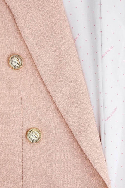 belle & bloom - DOUBLE-BREASTED TEXTURED WOVEN BLAZER - Rack Hunt