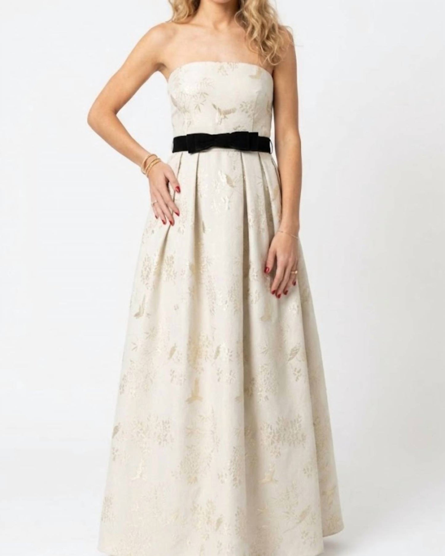 Strapless Dress With Bow Accent