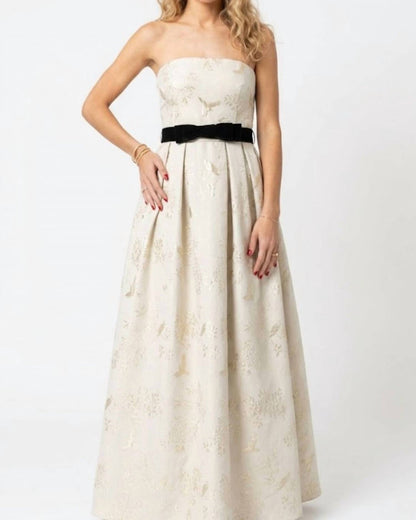 Strapless Dress With Bow Accent