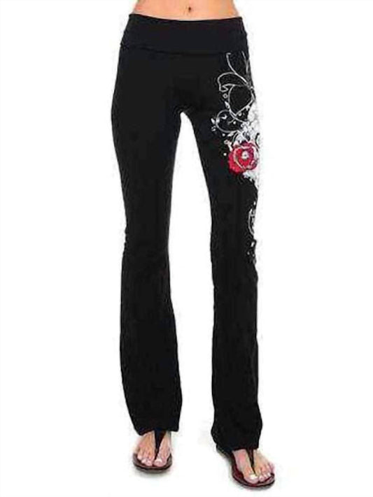 Skull N Rose Embellished Casual Pants