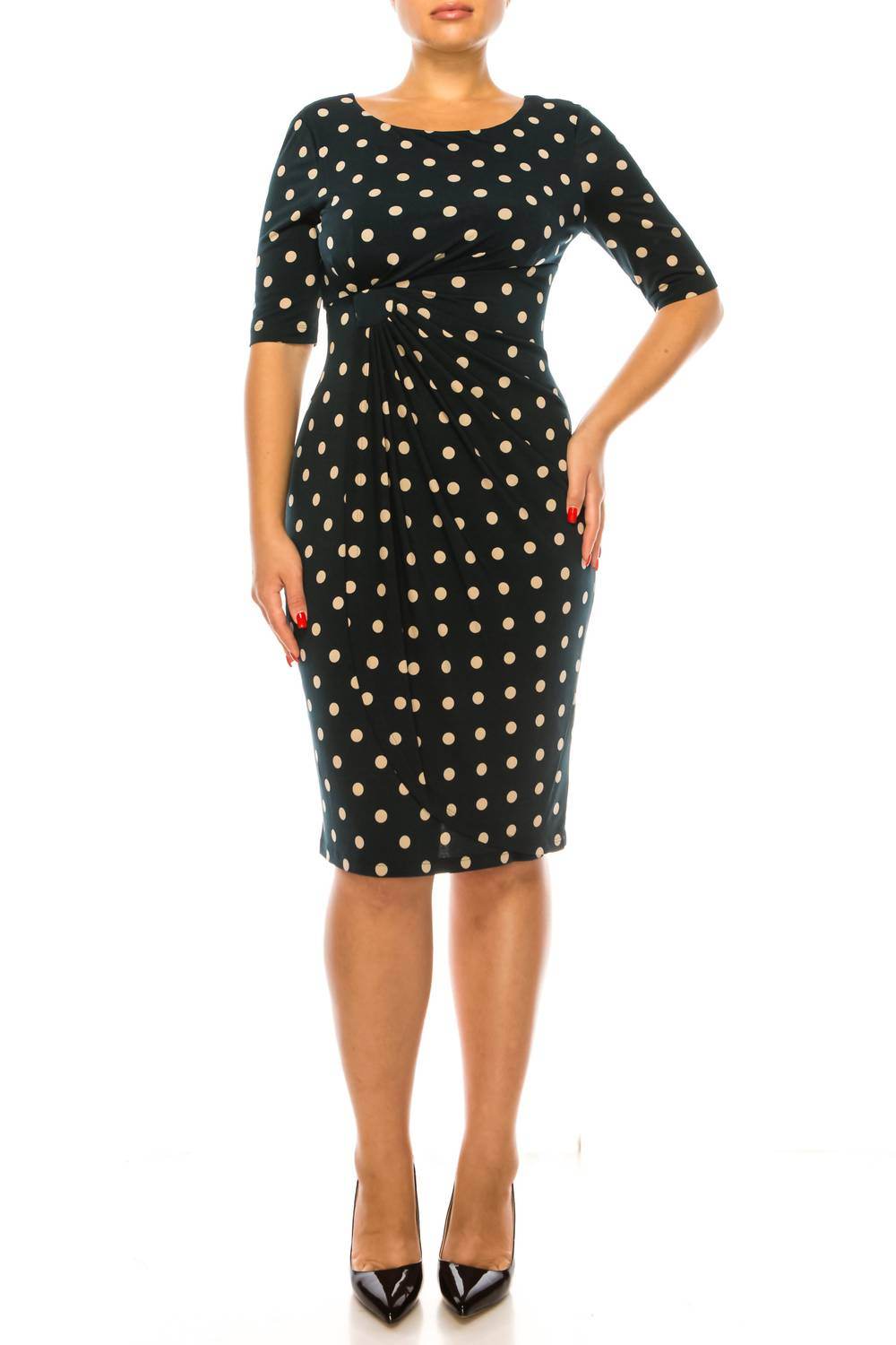 Connected Apparel - Pleated Waist Sheath Dress - Rack Hunt -