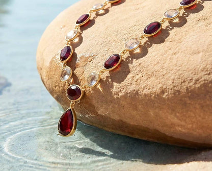 Women's Gemstone And Crystal Necklace
