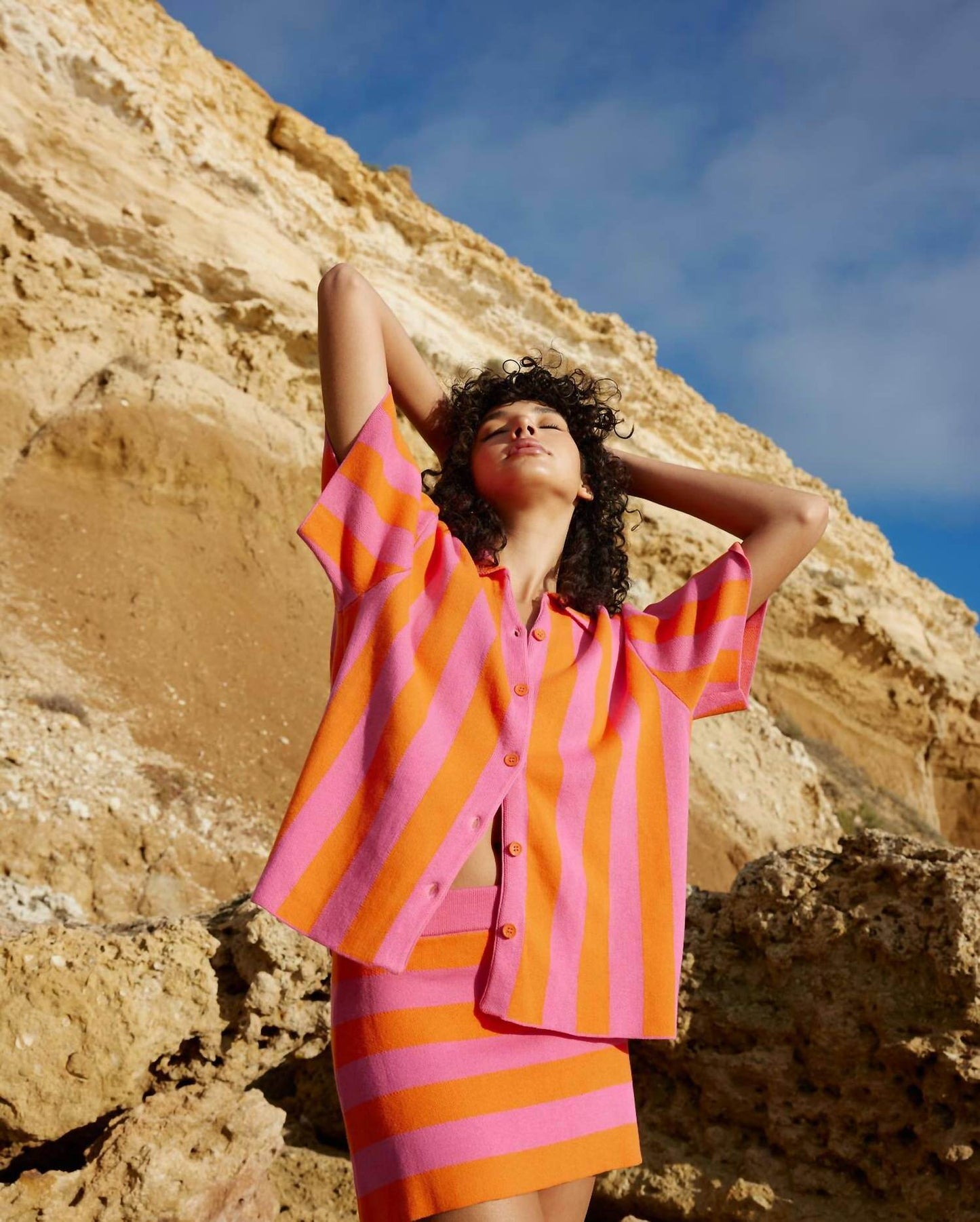 Aston Studio - Knit Short Sleeve Button Up Shirt - Rack Hunt