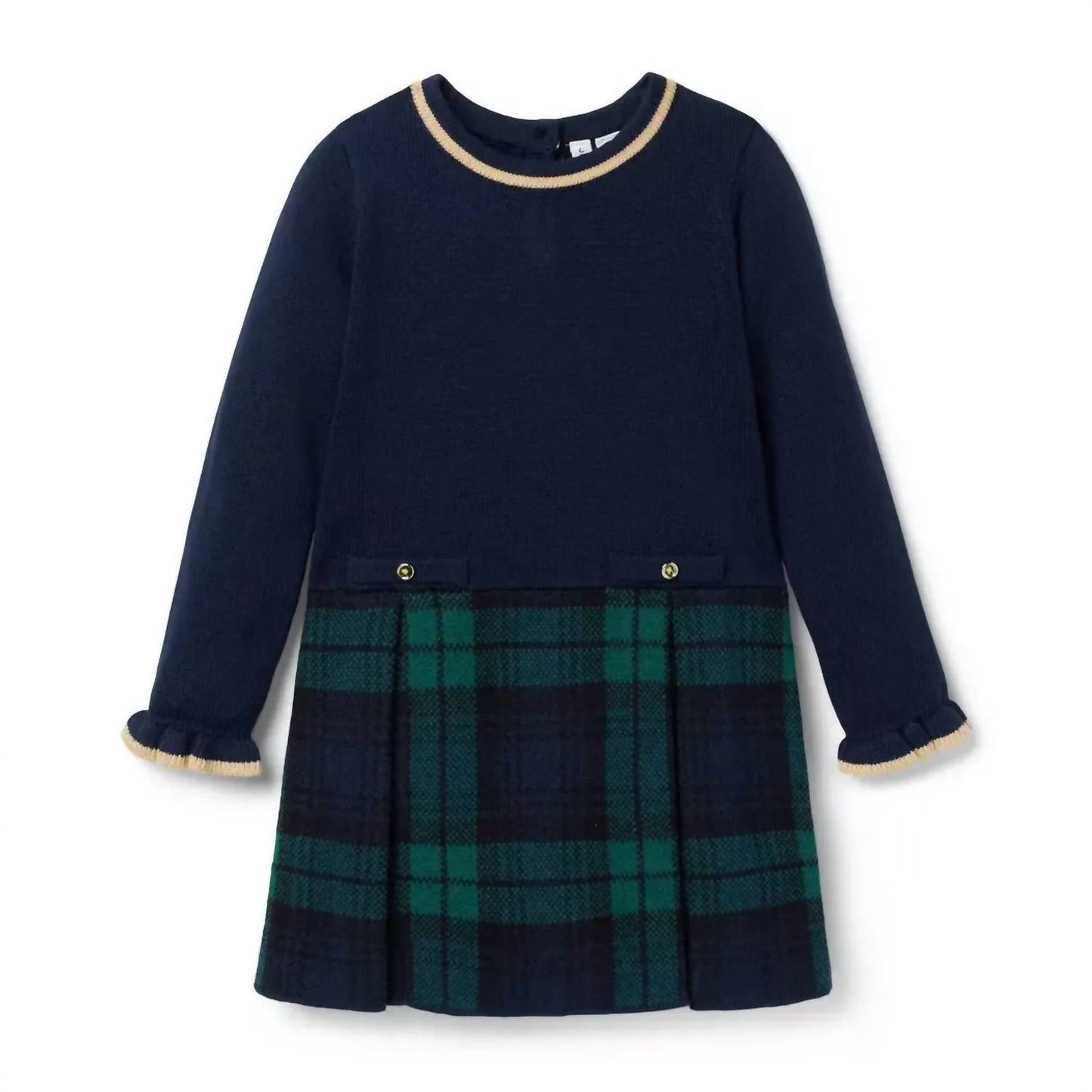 Girl's Plaid Sweater Dress