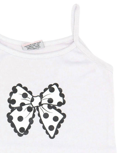 Girl's Polka Dot Bow Cami Top