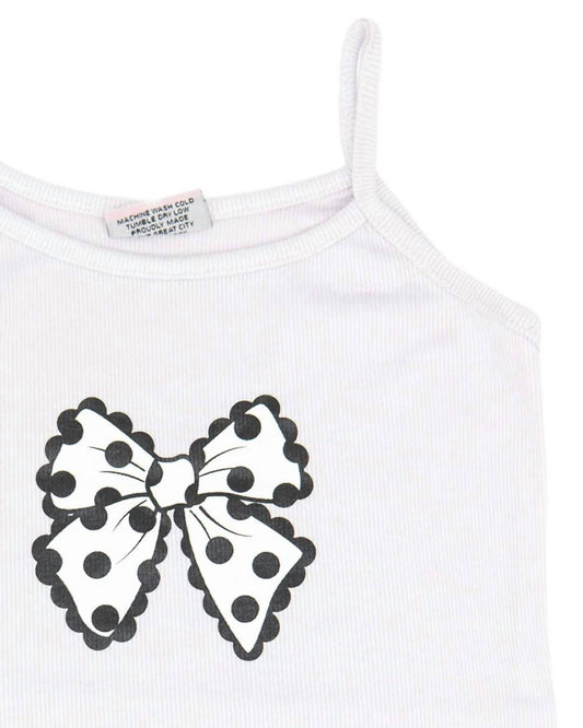 Girl's Polka Dot Bow Cami Top