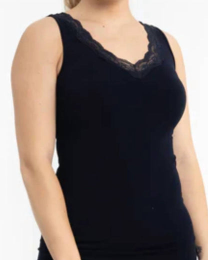 Lace Trim V-Neck Tank