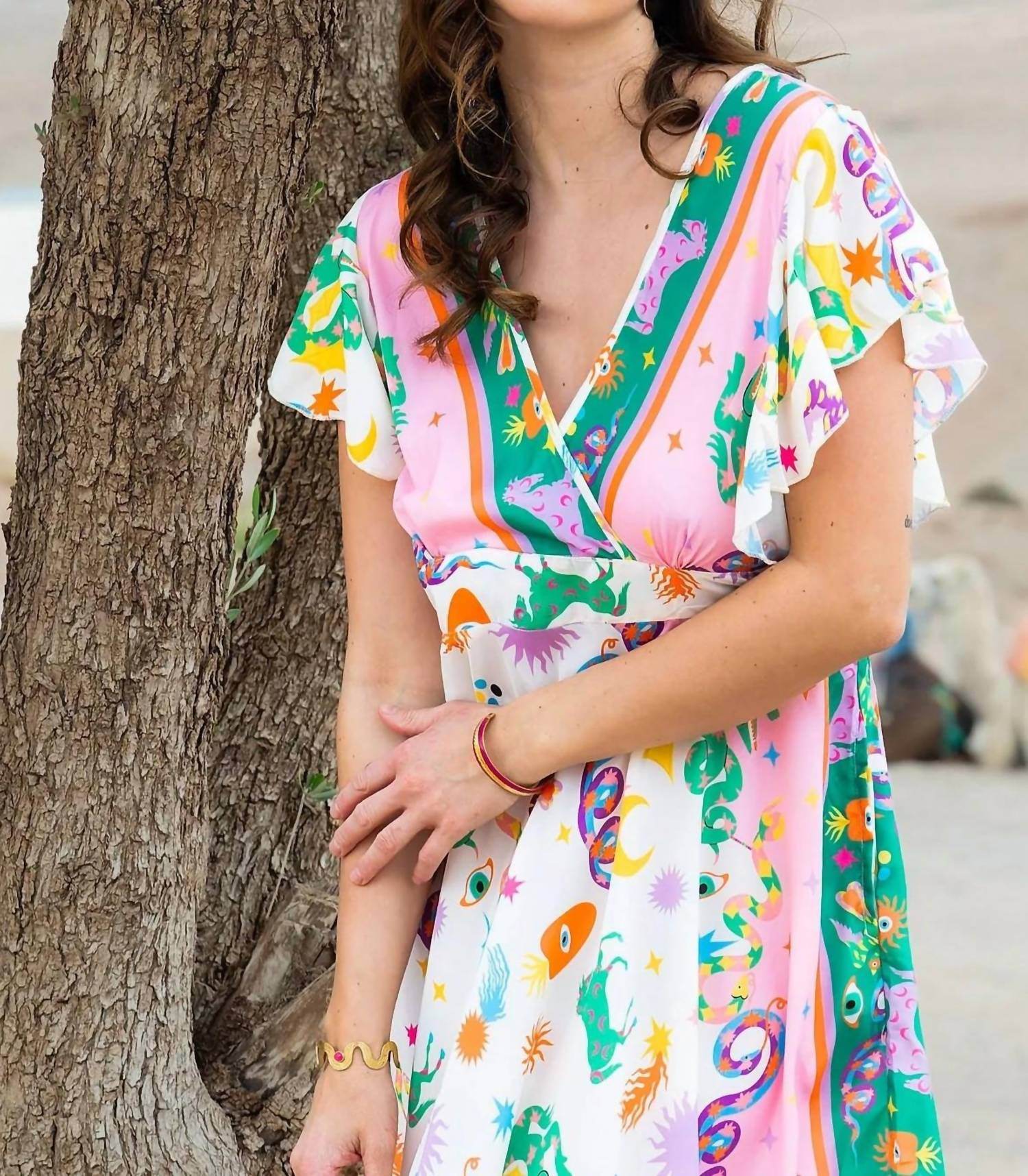 Gold & Silver - Print Sun Maxi Dress - Rack Hunt -