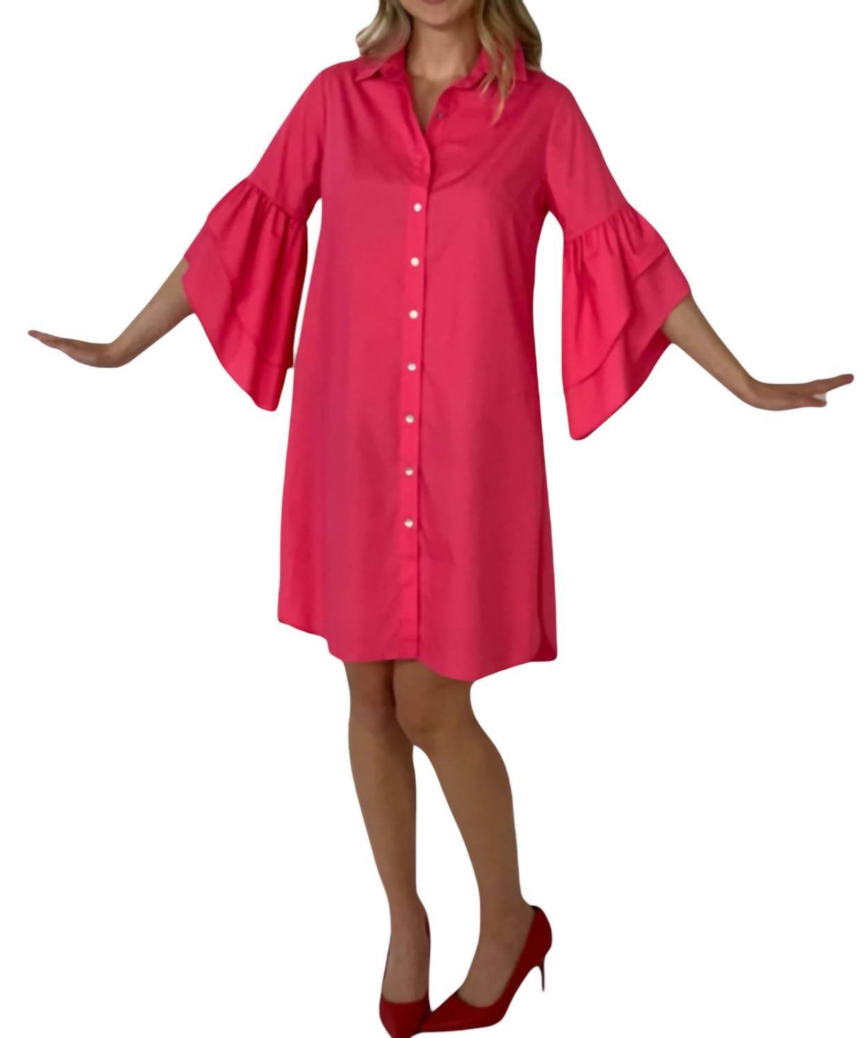 MINAN WONG - PEONY TIER SLEEVE SHIRT DRESS - Rack Hunt