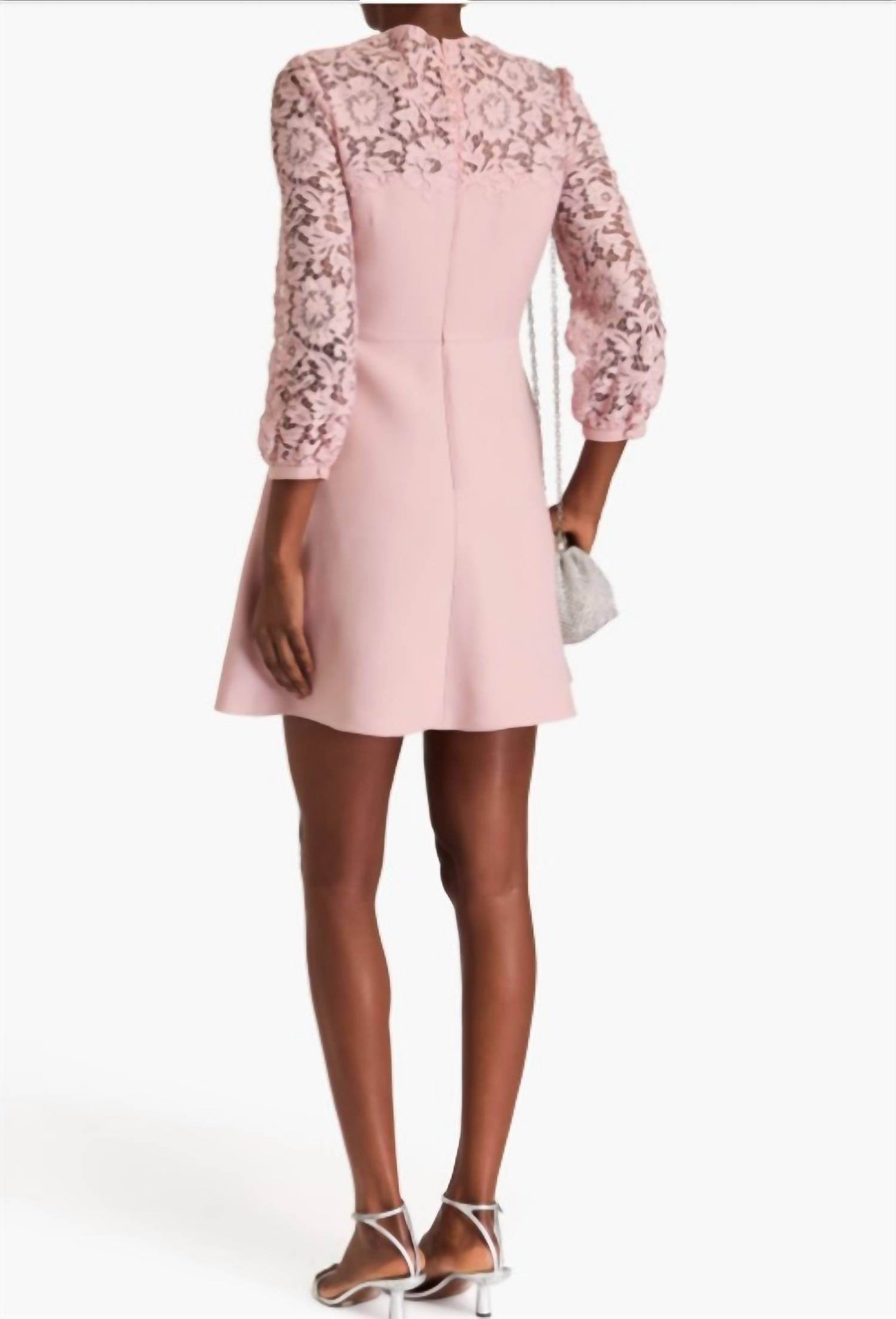 Valentino - Corded Lace Paneled Crepe Mini Dress - Rack Hunt