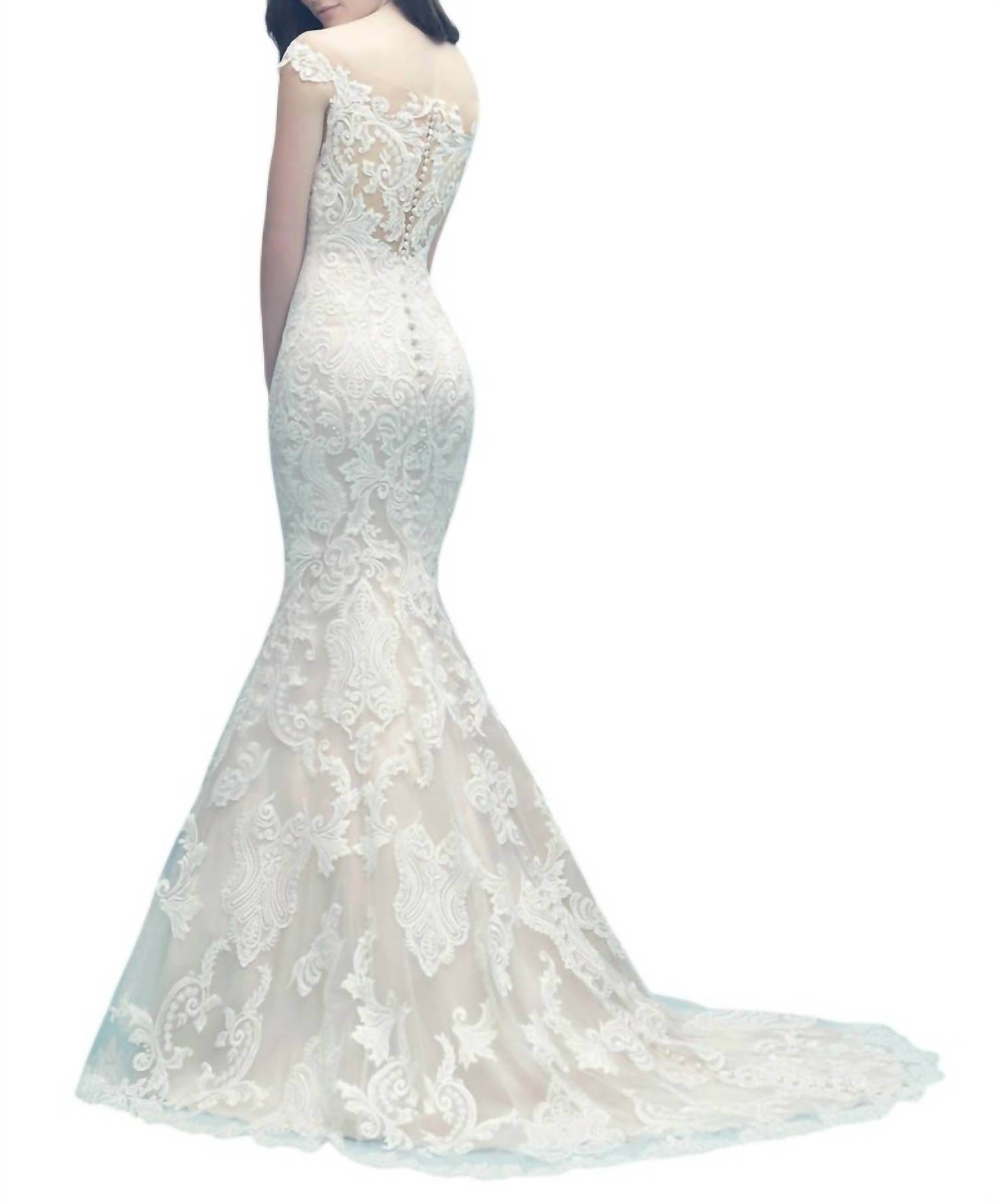 Allure Bridals - Off-Shoulder Lace Gown with Detachable Tulle Train - Rack Hunt