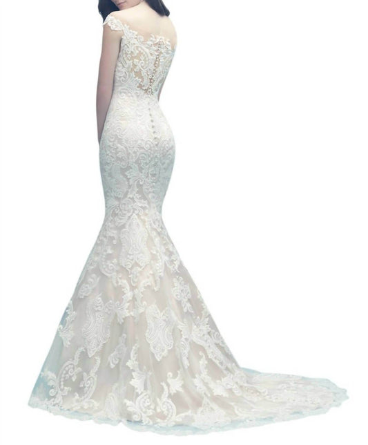 Allure Bridals - Off-Shoulder Lace Gown with Detachable Tulle Train - Rack Hunt