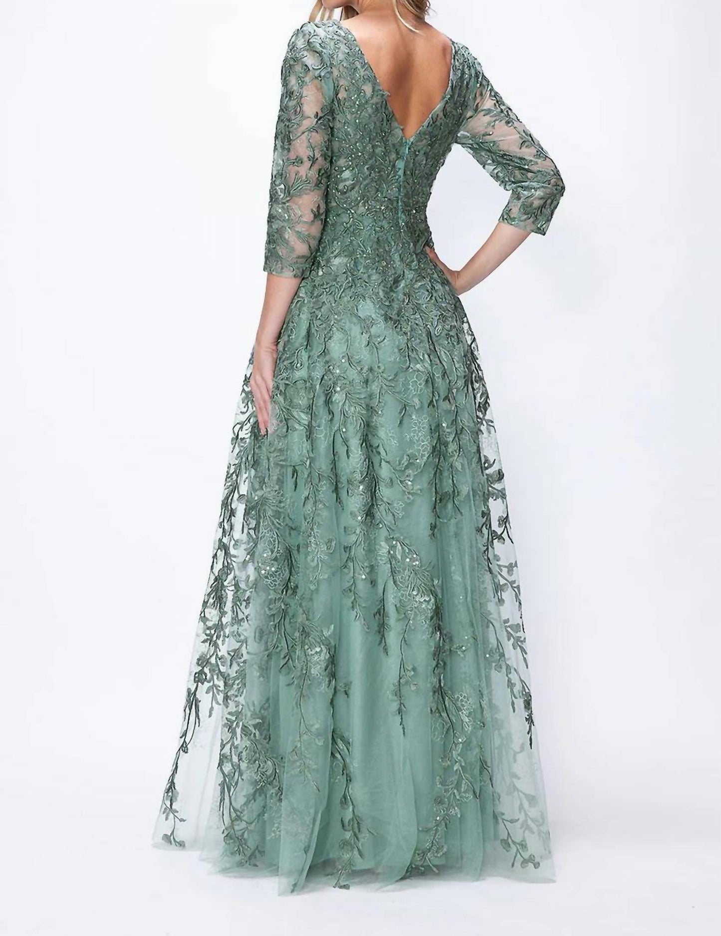 Embroidered A-line Mother Of The Bride Gown