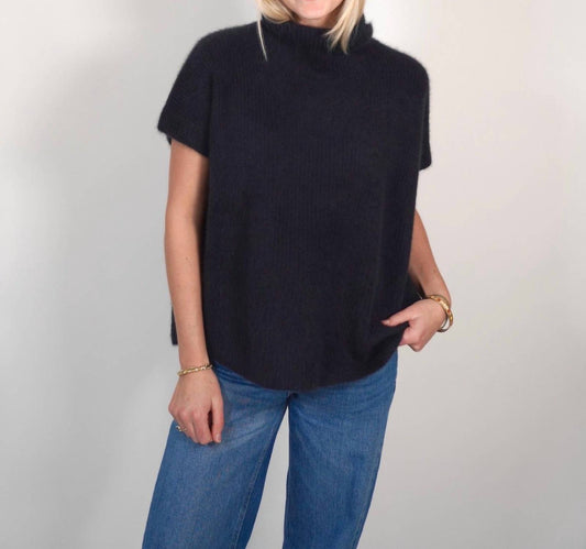 Short Sleeve Turtleneck Sweater Top