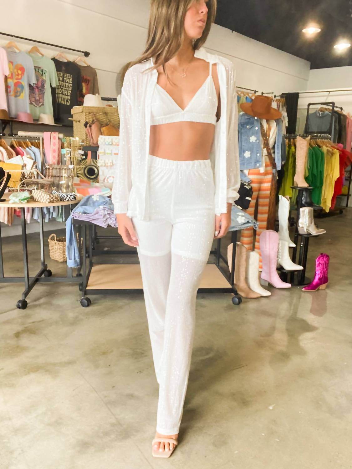 N.1 LA - Sparkle & Shine Wide Leg Trousers - Rack Hunt