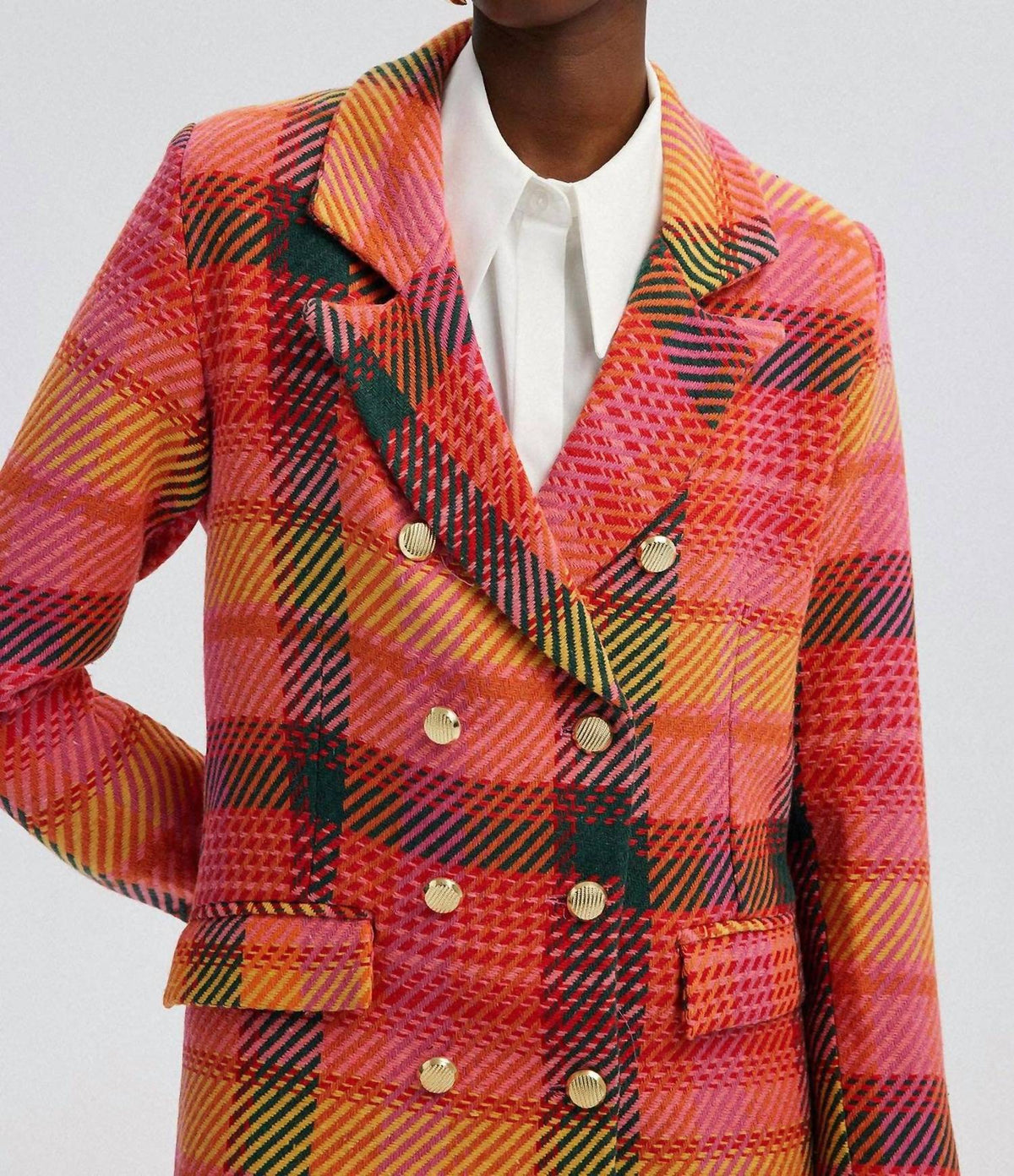 Button Chequered Jacket