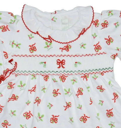 Baby Threads - Baby Girls Holly & Bows 2-piece Tunic And Legging Set - Rack Hunt