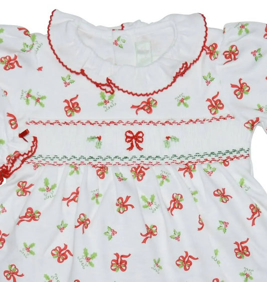 Baby Threads - Baby Girls Holly & Bows 2-piece Tunic And Legging Set - Rack Hunt