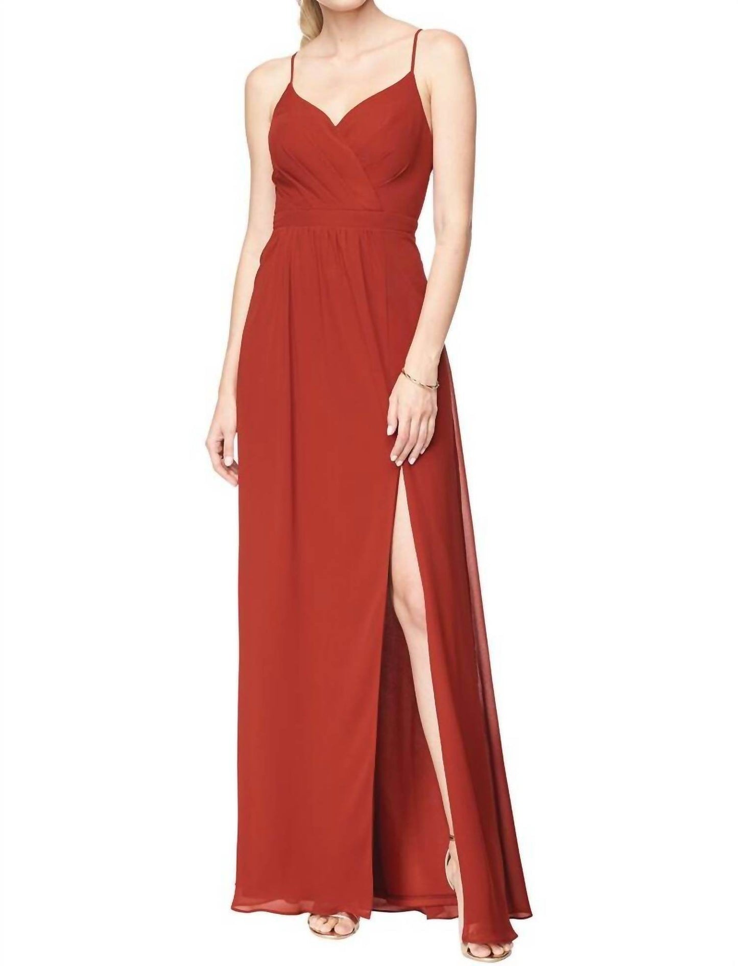 Bill Levkoff - Chiffon V-neck Surplice Bridesmaid Gown - Rack Hunt -