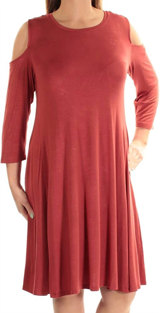Women's Cold Shoulder A Line Dress