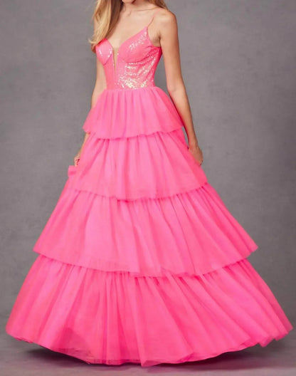 Juliet - Sleeveless A-line Ruffled Prom Dress - Rack Hunt