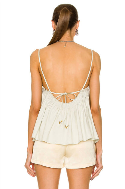 Cathleen Linen Blend Oversized Strappy Tank Top