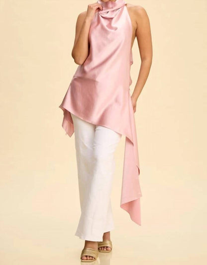 Halter Uneven Hemline Tunic Top