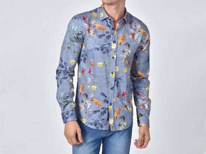 Daisies On Indigo Button Down Shirt