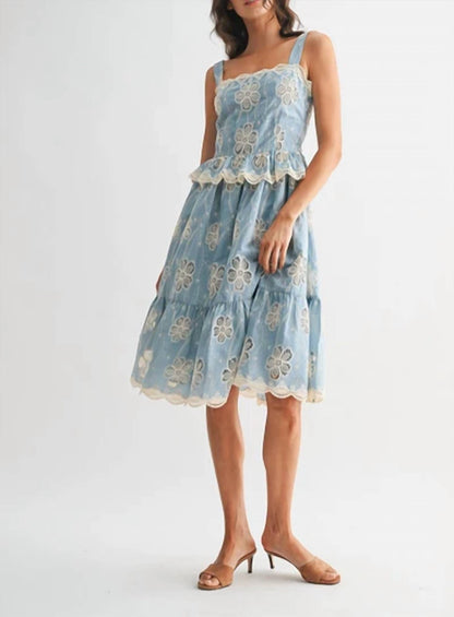 Floral Lace A-line Midi Dress