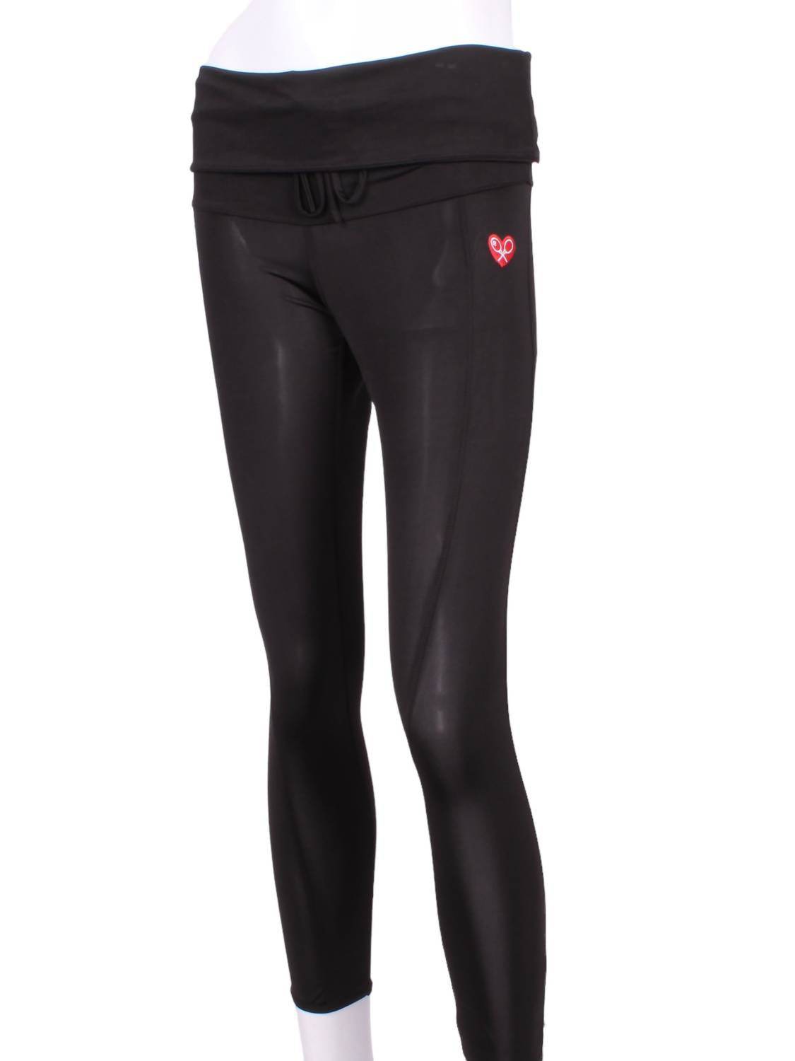 Love Love Tennis - Women's Roll Down Leg Lengthening Leggings - Rack Hunt -